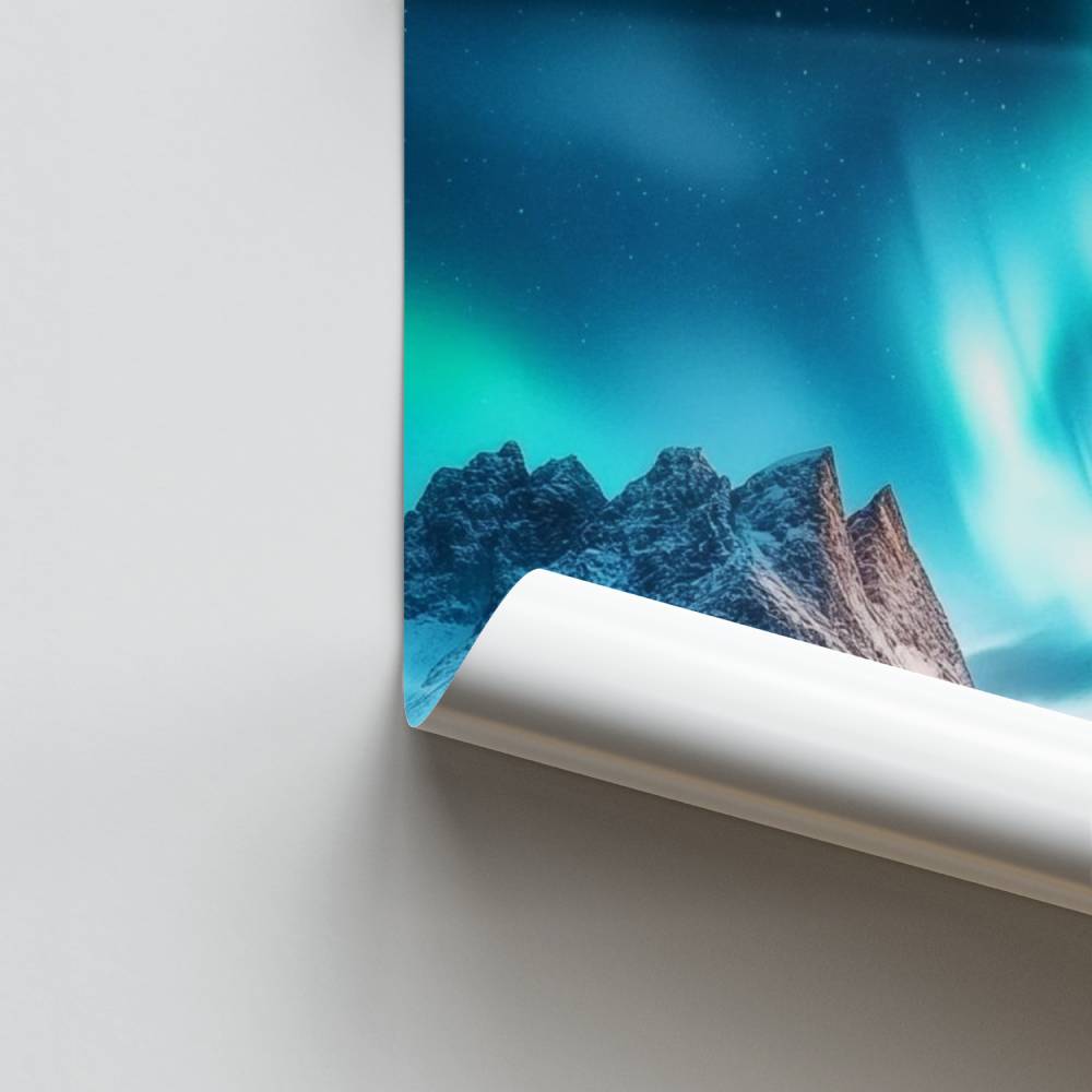 Blaues Aurora Borealis-Poster