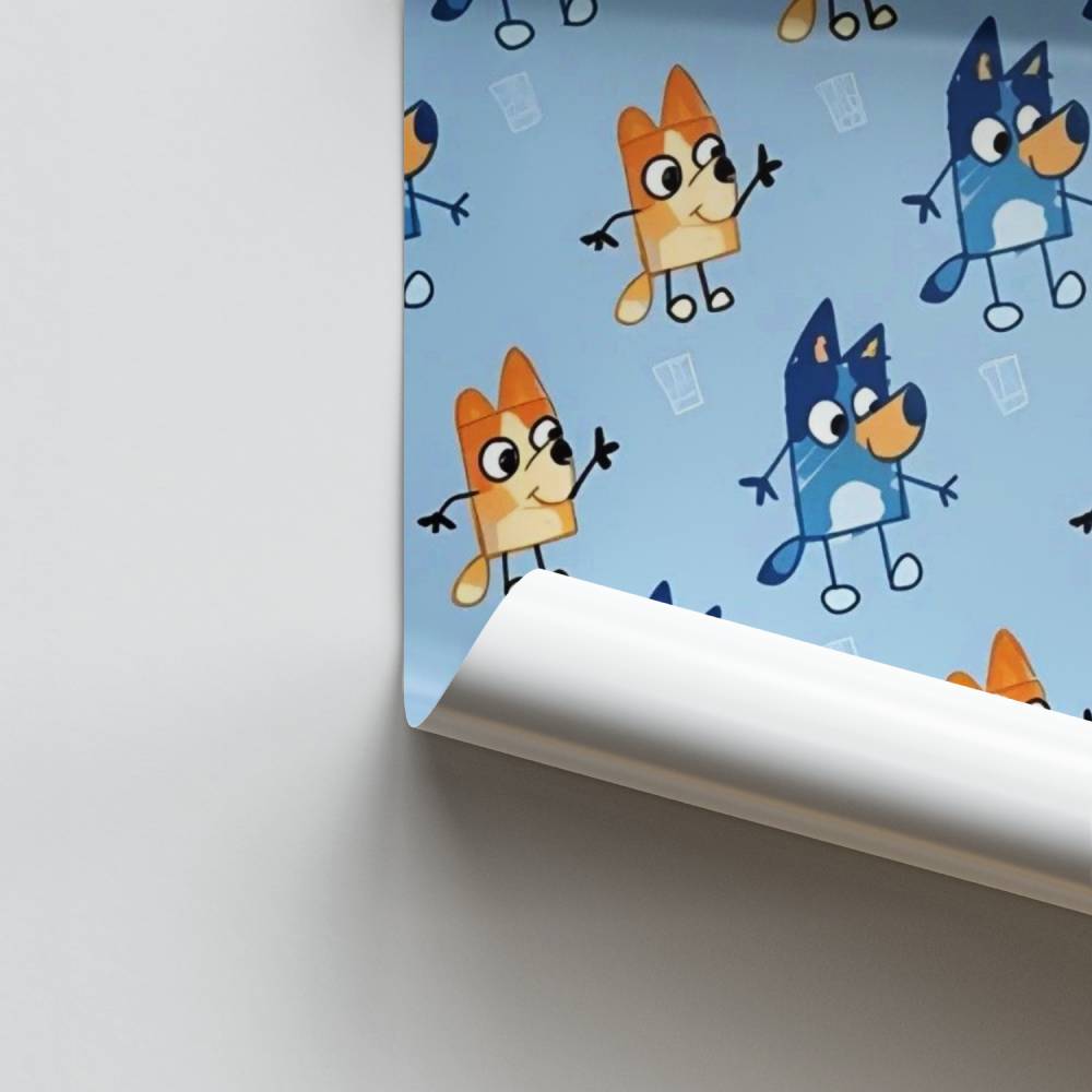 Blaues Zeichnungsposter