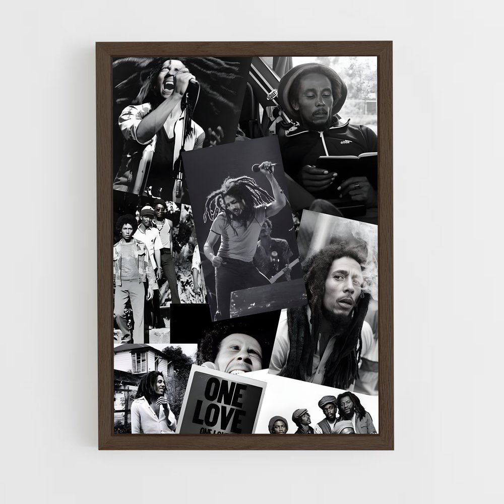 bob-marley-6 cadre Bois foncé