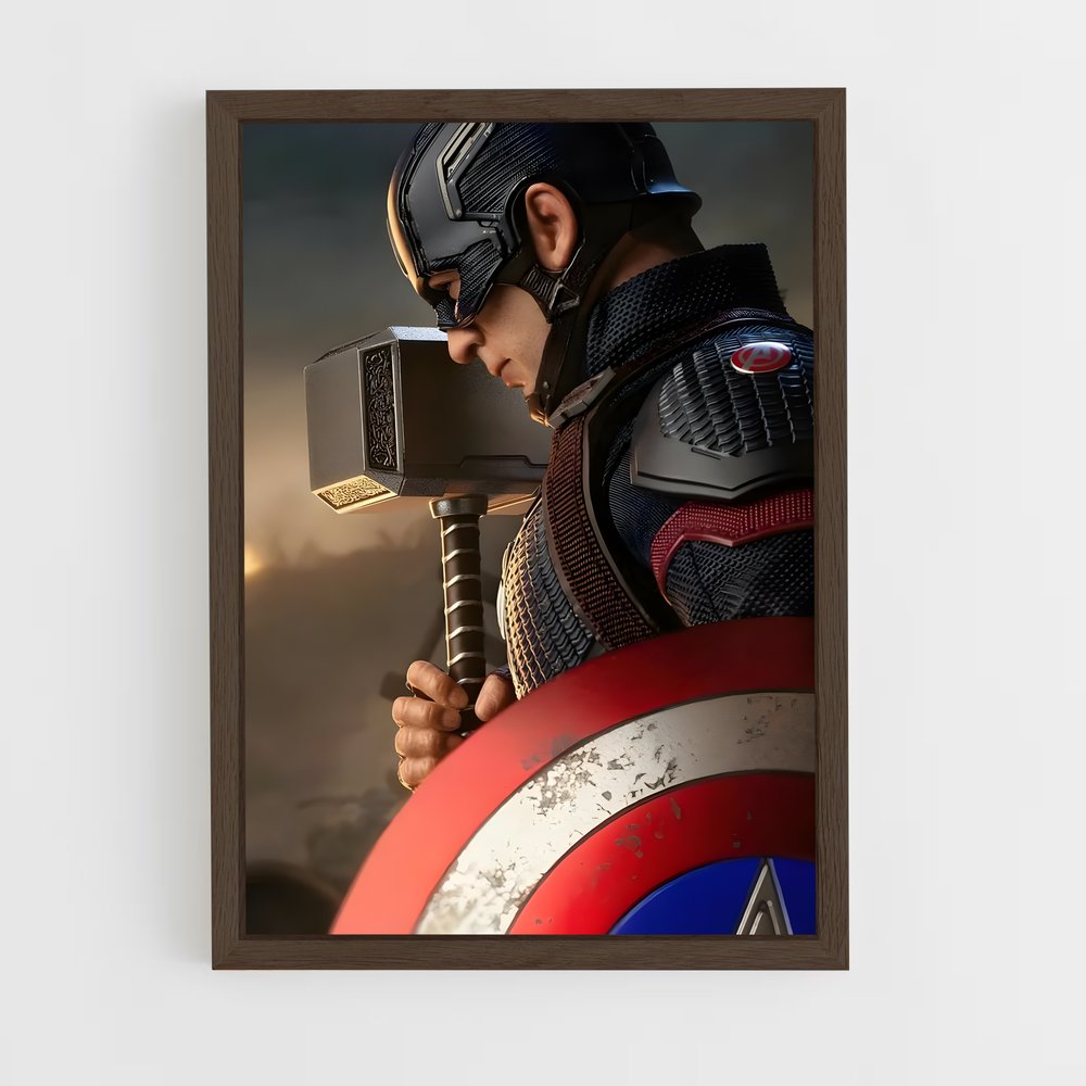 captain-america-4 cadre Bois foncé