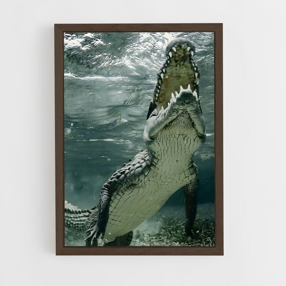 crocodile-4 cadre Bois foncé