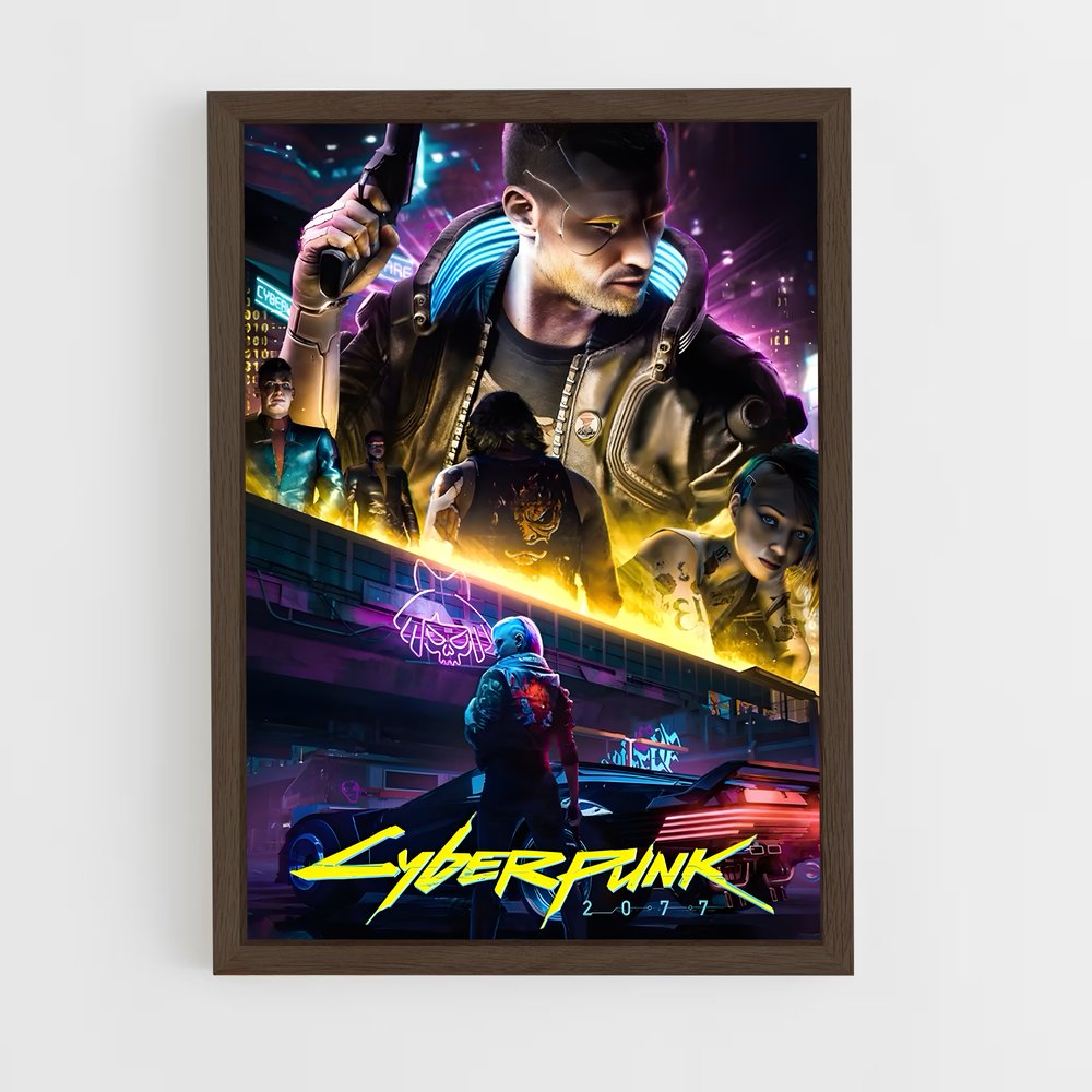 cyberpunk-15 cadre Bois foncé