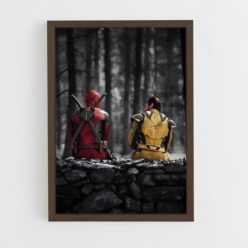 deadpool-12 cadre Bois foncé