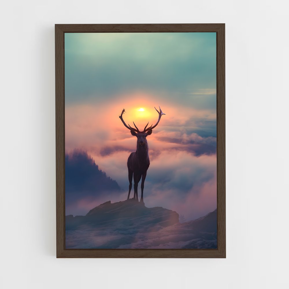 deer-1 cadre Bois foncé
