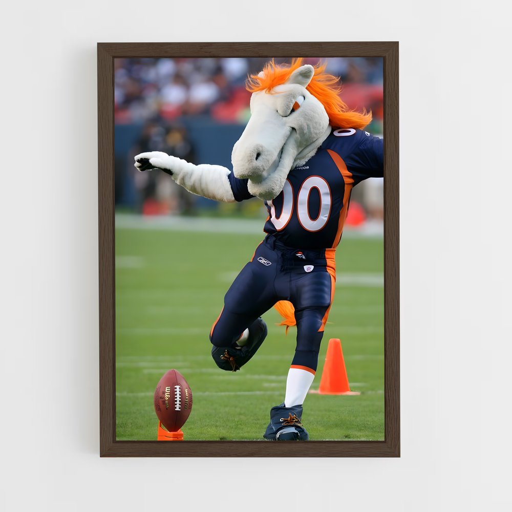 denver-broncos-2 cadre Bois foncé