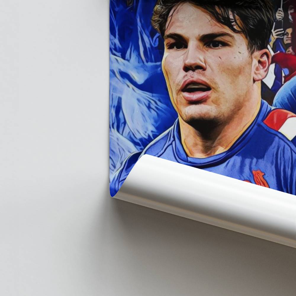 Poster Blaue Rugby-Leidenschaft