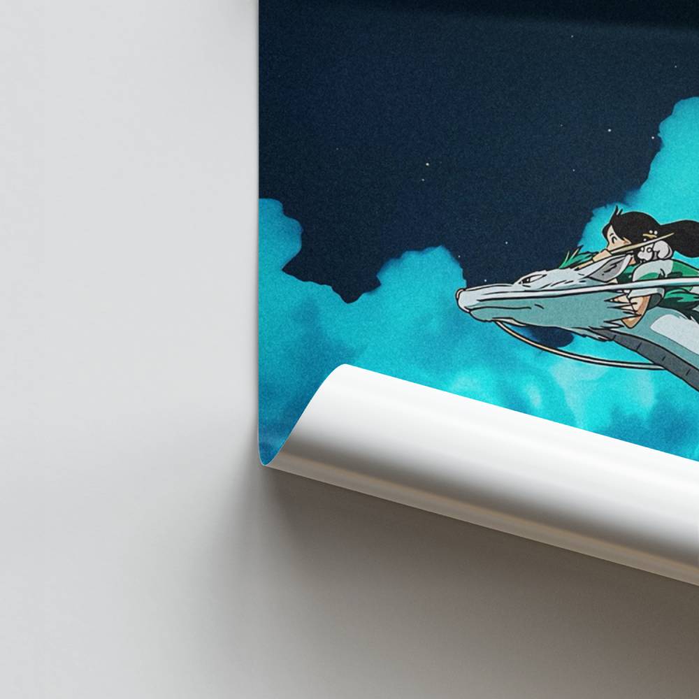 Ghibli Flying Dragon Poster