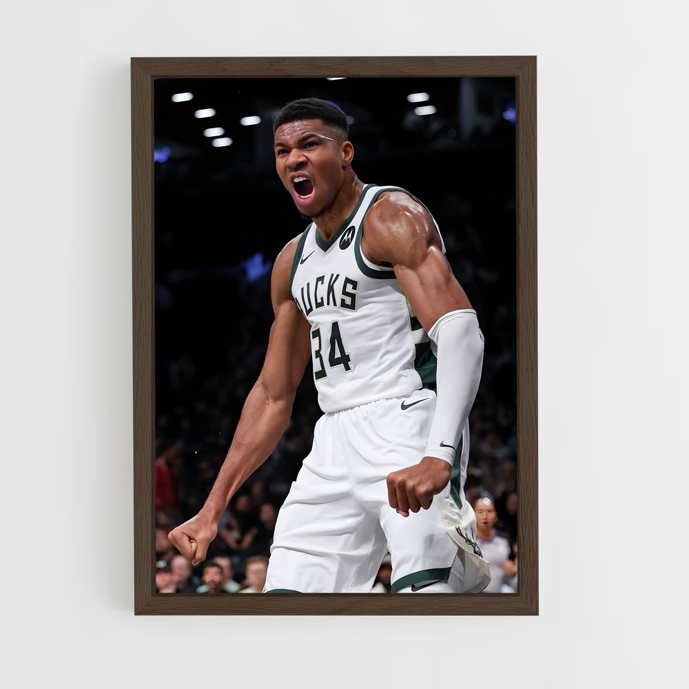 giannis-antetokounmpo-4 cadre Bois foncé