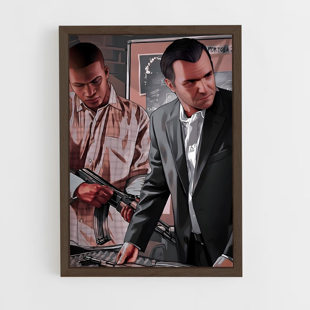 gta-v-1 cadre Bois foncé