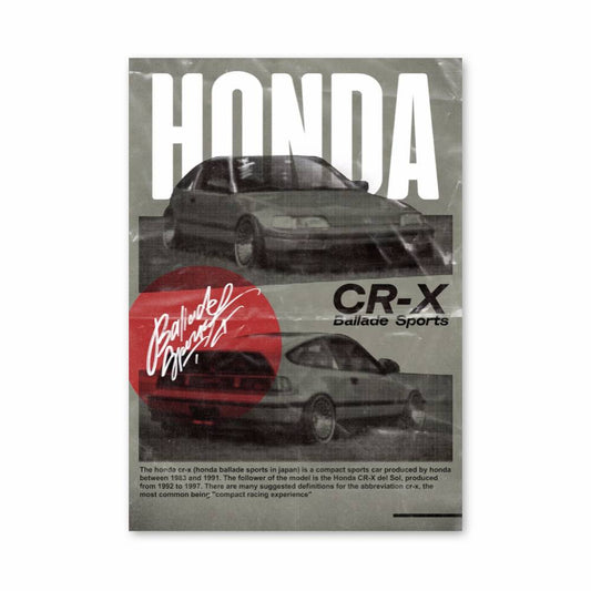 Poster Honda CR-X Sports Vintage