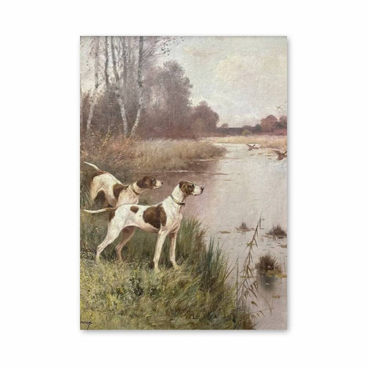 Poster Chiens au Bord de l'Eau