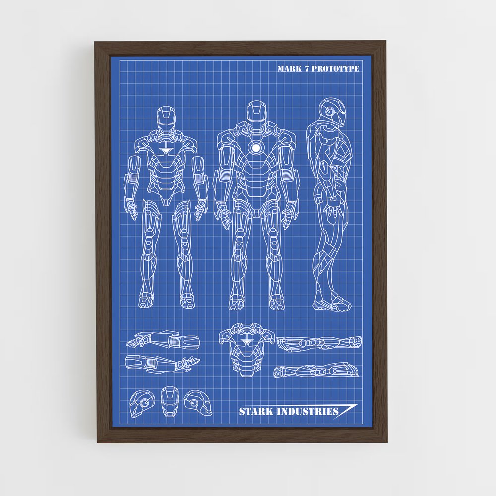 iron-man-5 cadre Bois foncé