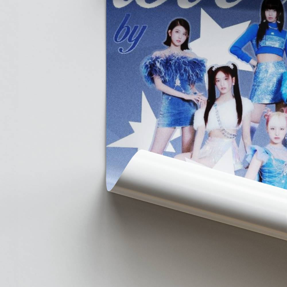 Poster mit blauen Sternen