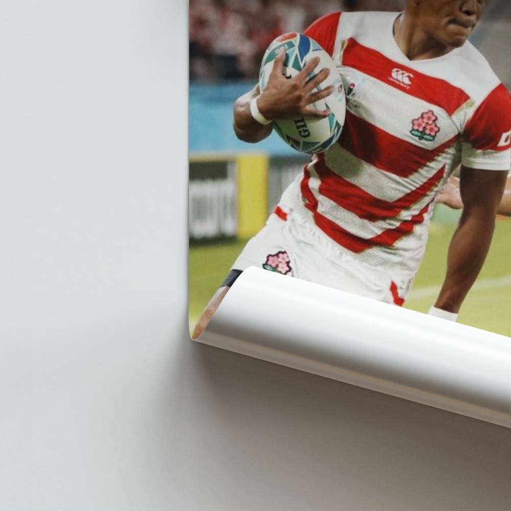 Japanisches Rugby-Action-Poster