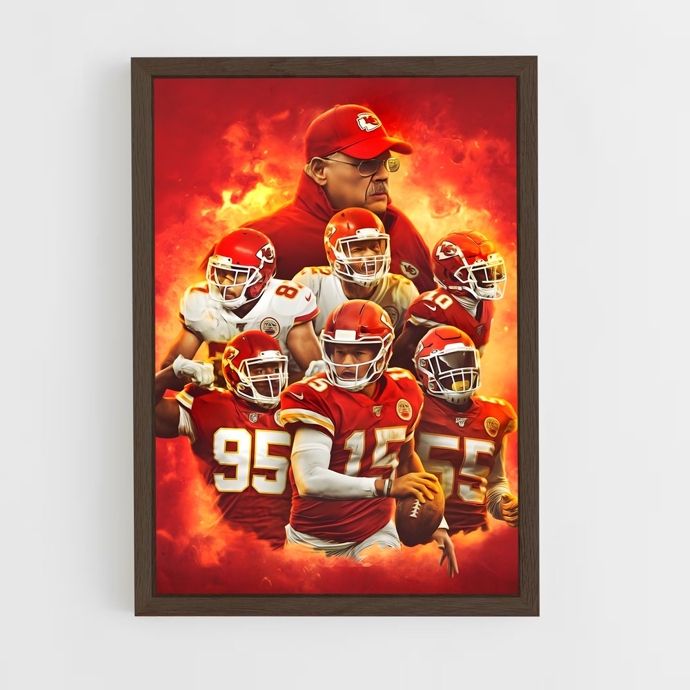 kansas-city-chiefs-1 cadre Bois foncé