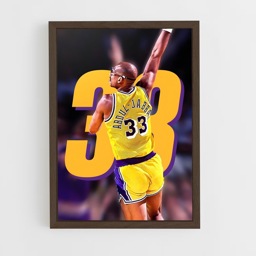 kareem-abdul-jabbar-12 cadre Bois foncé