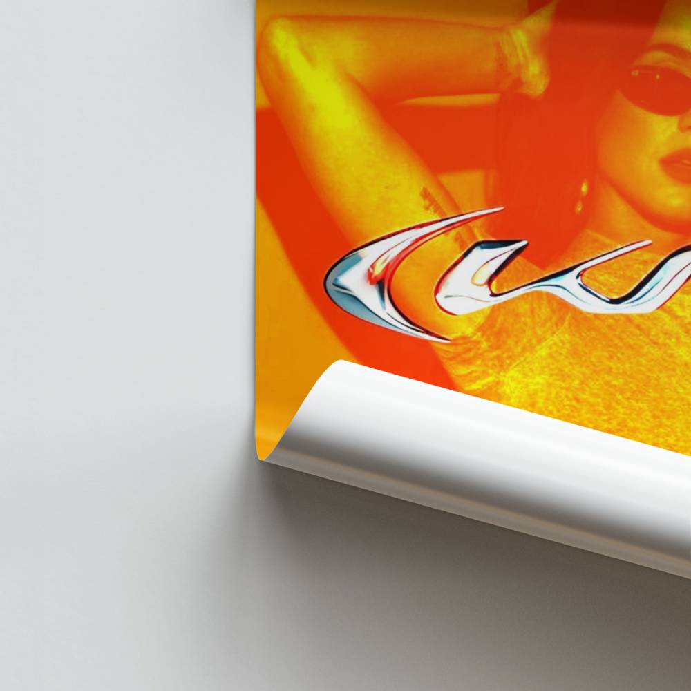 Orangefarbenes Burst-Poster
