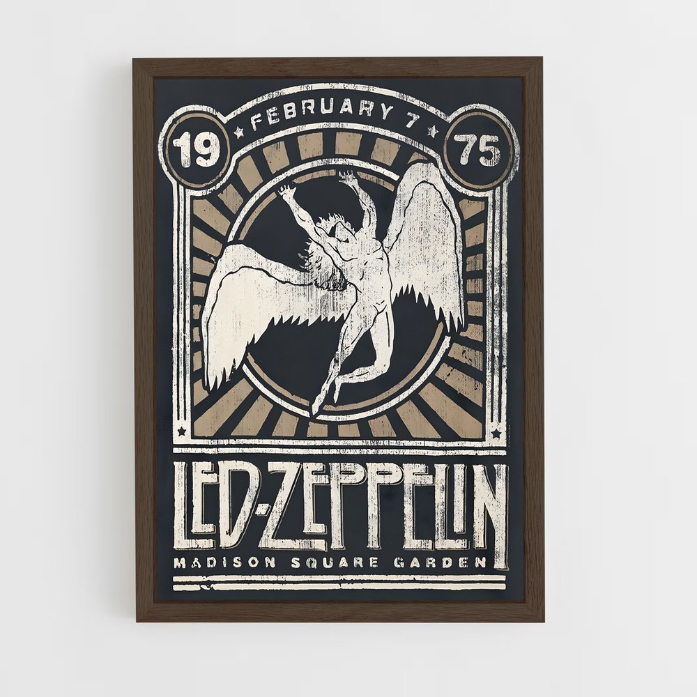 led-zeppelin-8 cadre Bois foncé