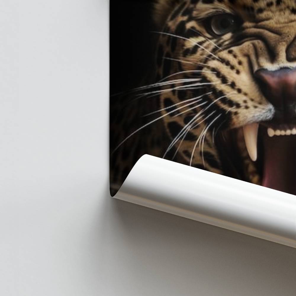Poster mit Leopardengebrüll