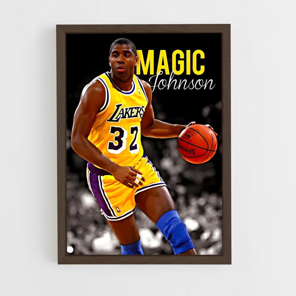 magic-johnson-7 cadre Bois foncé