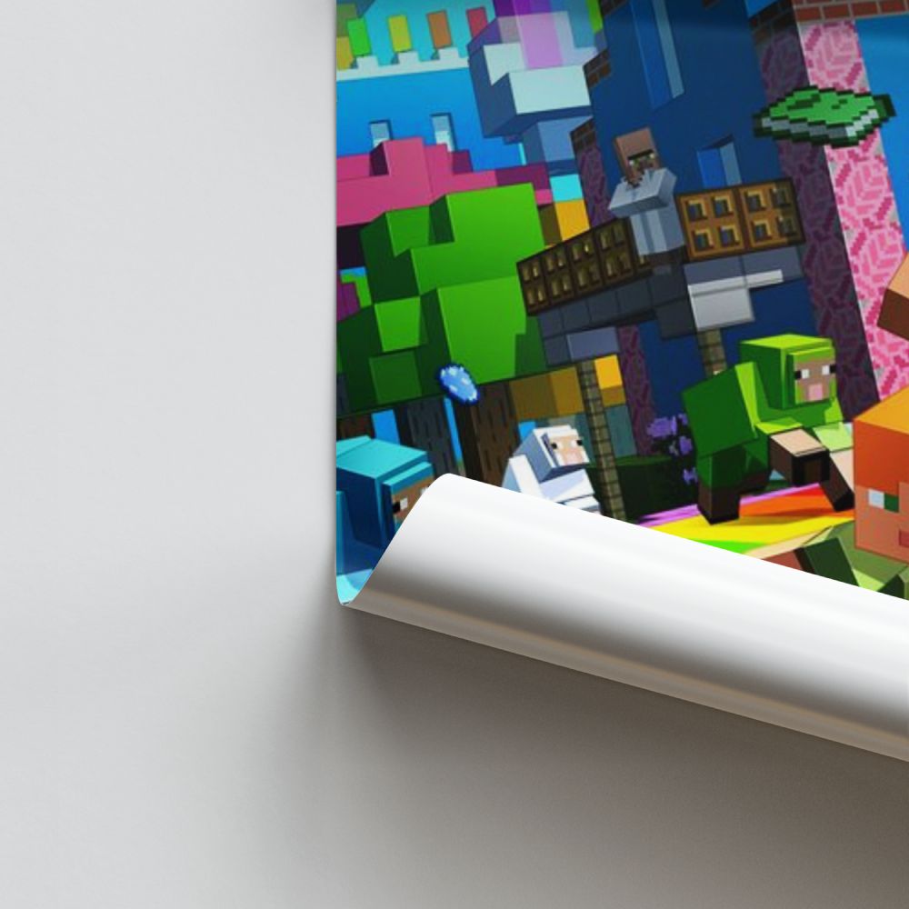Poster Minecraft Regenbogen