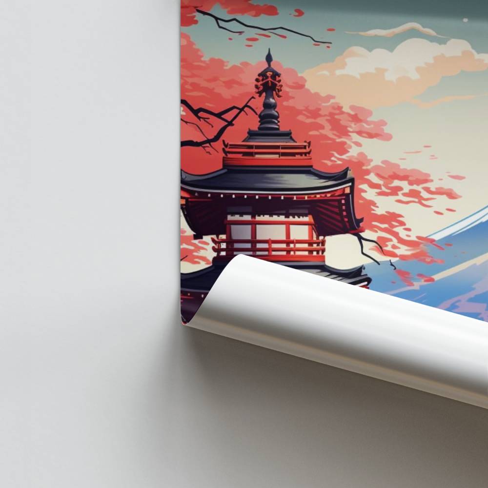 Poster Mont Fuji Sakura