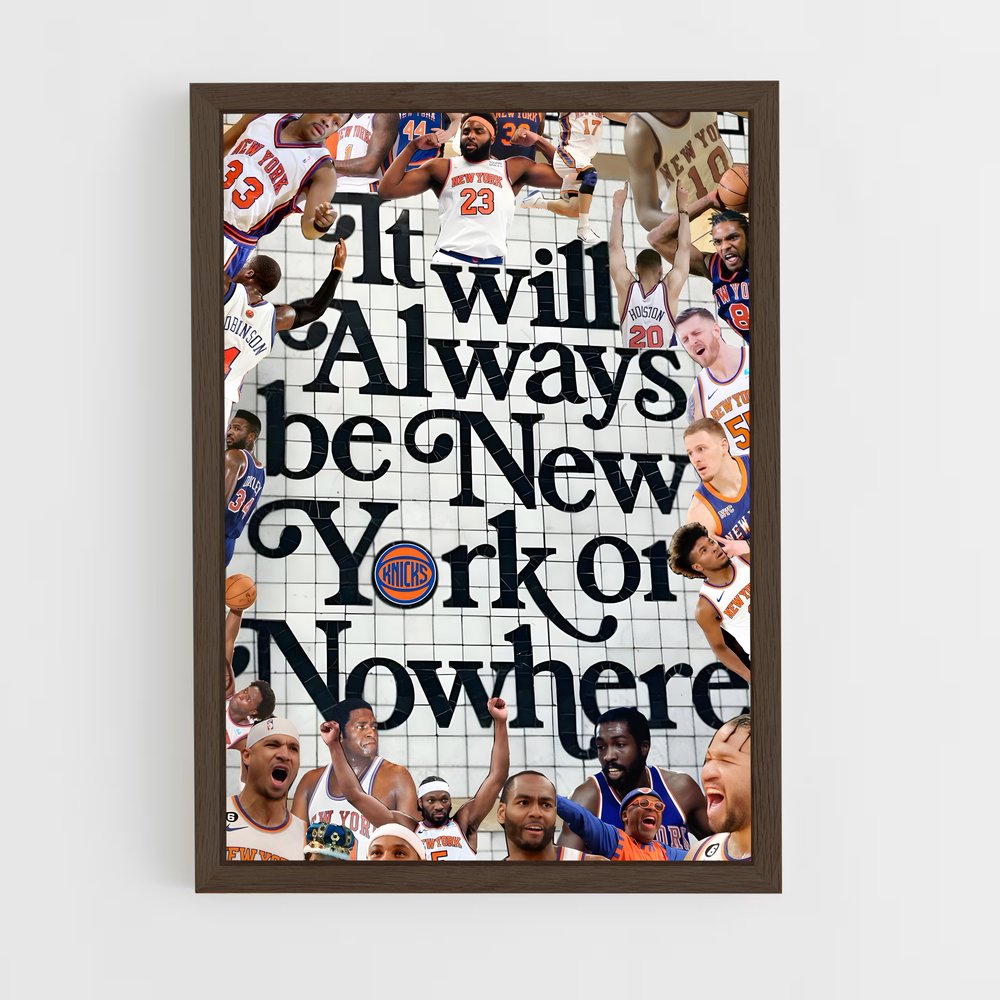 new-york-knicks-8 cadre Bois foncé