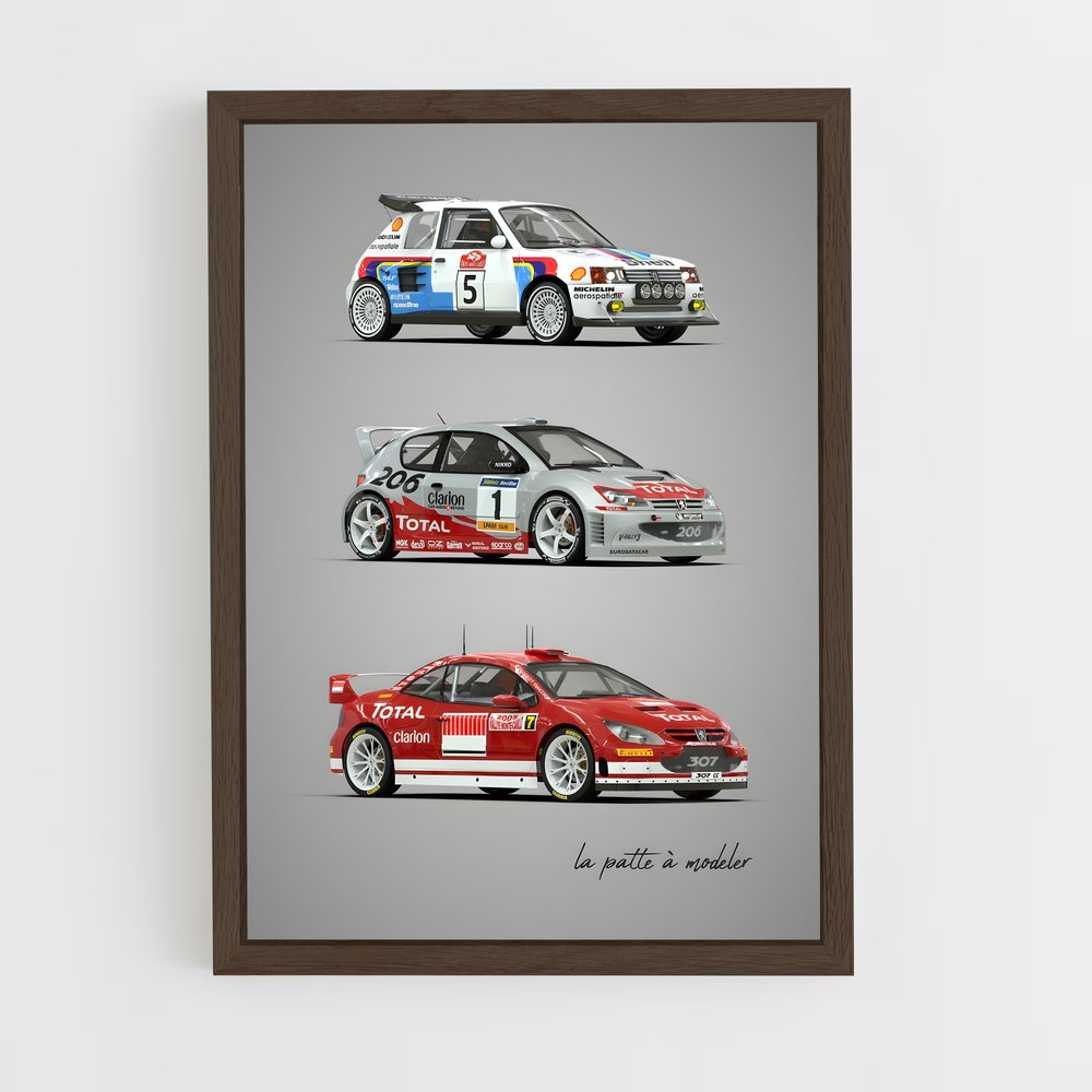 peugeot-10 cadre Bois foncé