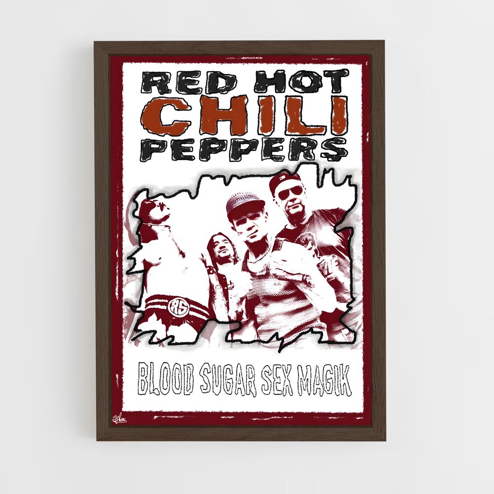 red-hot-chili-pepper-11 cadre Bois foncé