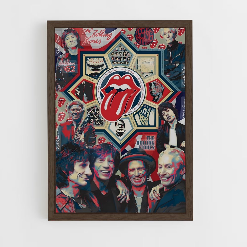 rolling-stones-8 cadre Bois foncé