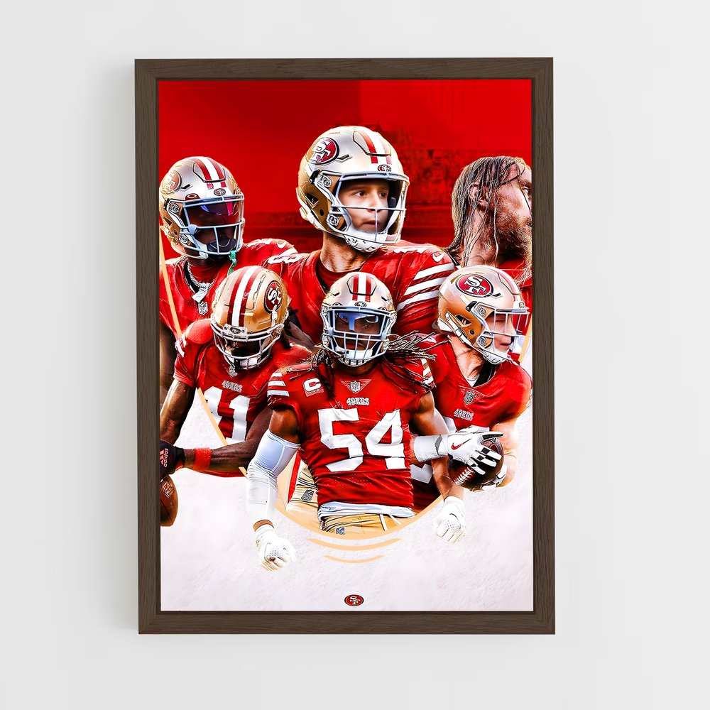 san-francisco-49ers-5 cadre Bois foncé