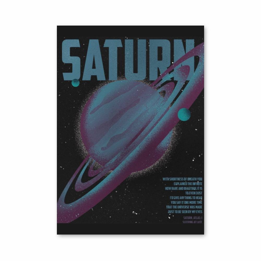 Poster Voyage Vers Saturne