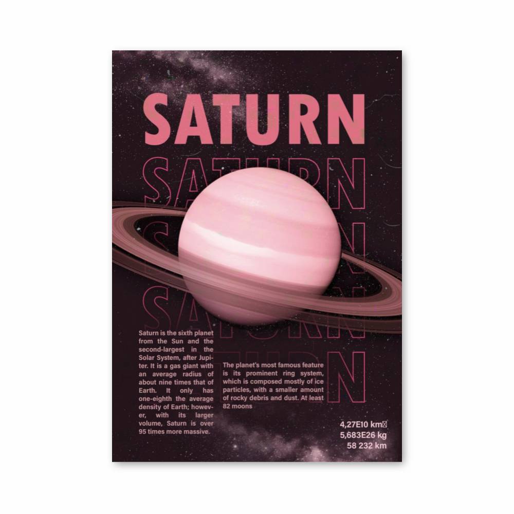Poster Saturne Rose