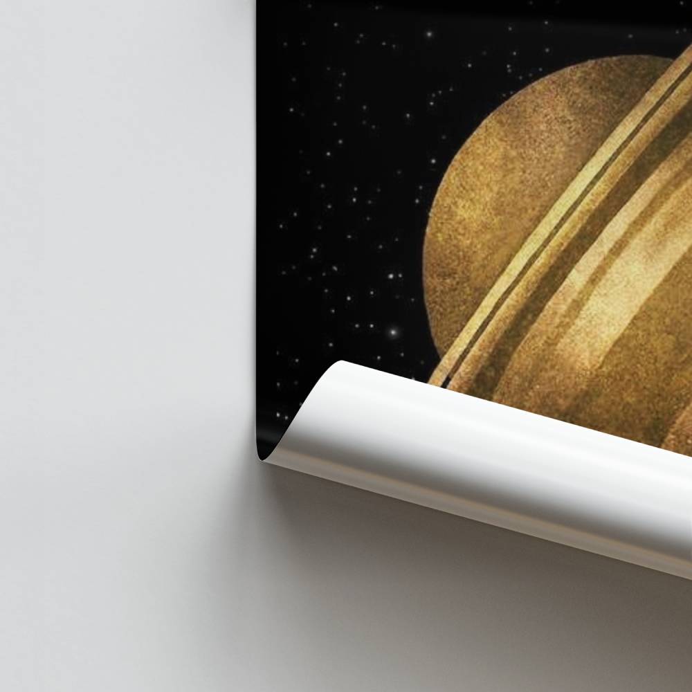 Goldenes Saturn-Poster