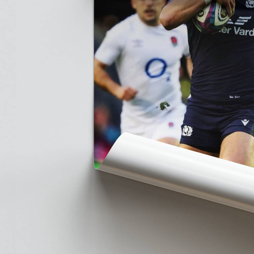 Poster Schottisches Rugby in Aktion