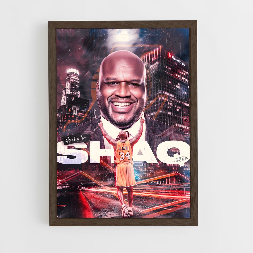 shaquille-oneal-8 cadre Bois foncé