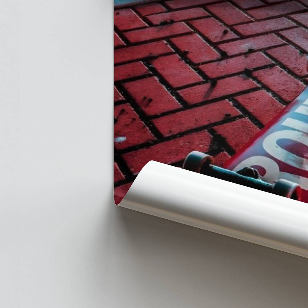 Rotes Skate-Vibes-Poster