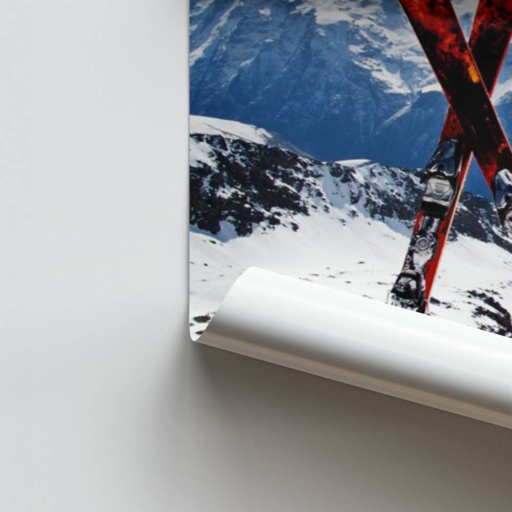 Poster mit verschneiten Gipfeln
