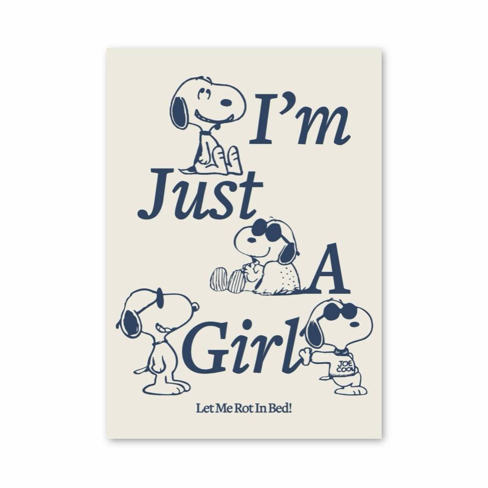 Poster Just A Girl Snoopy