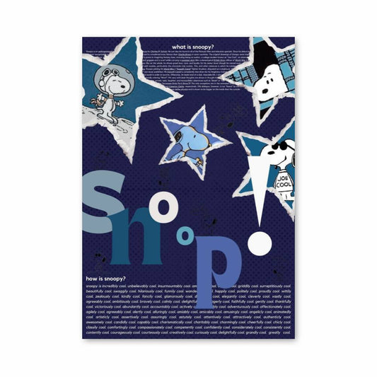Poster Snoopy Étoiles Vintage