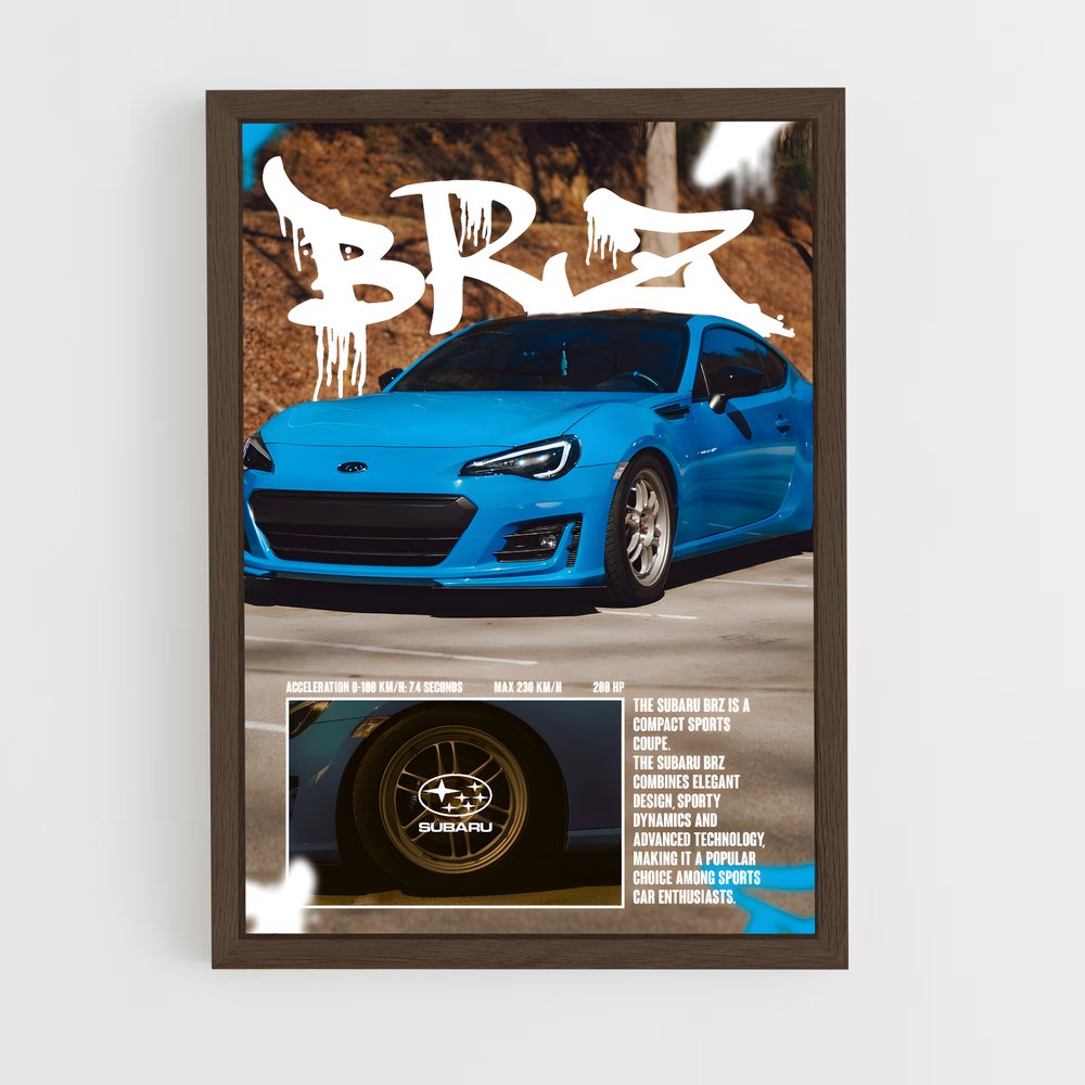 subaru-17 cadre Bois foncé
