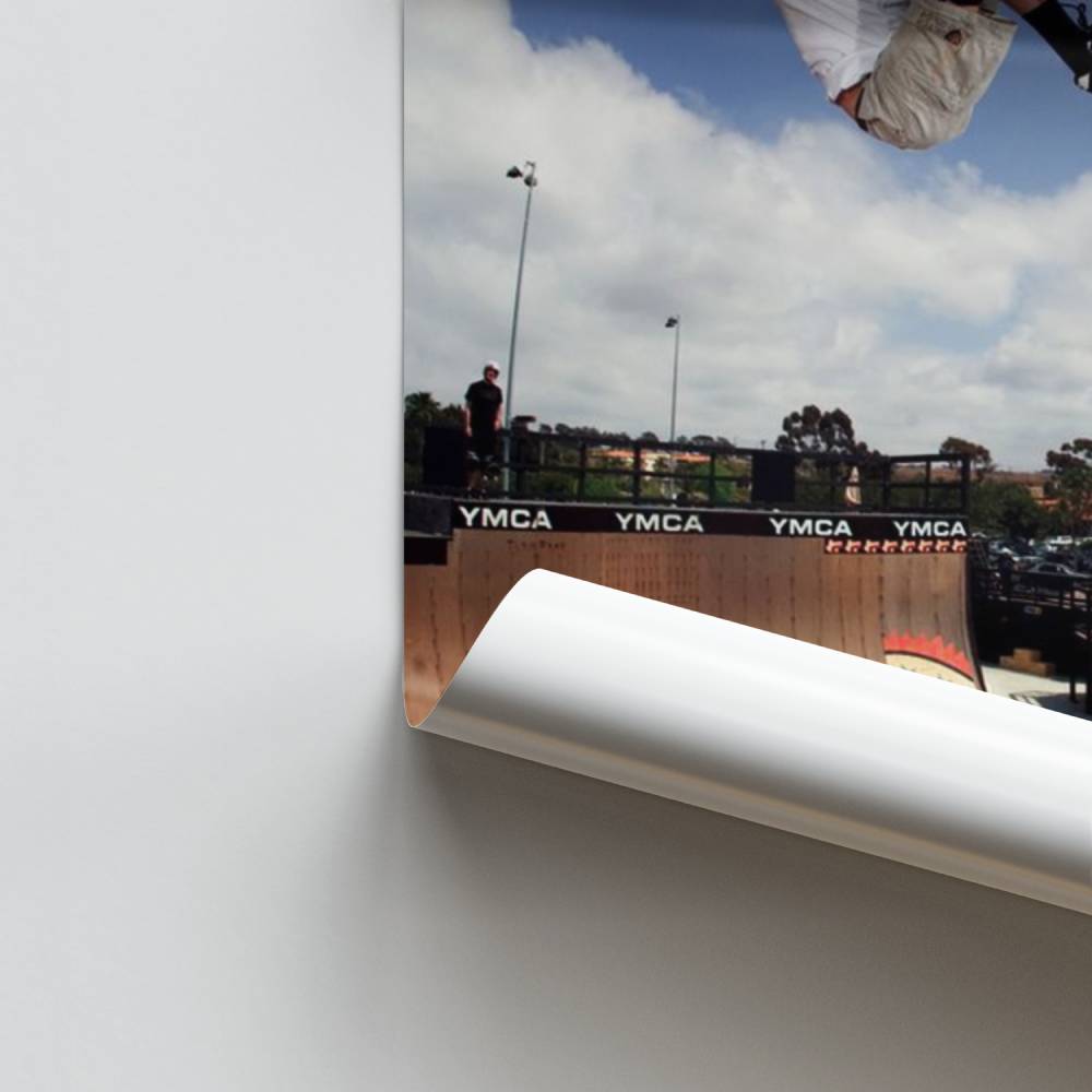 Poster Skateboard Grüne Akrobatik