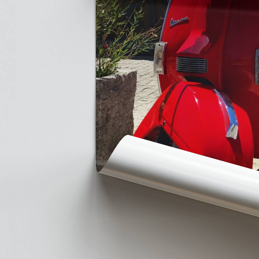 Vintages rotes Vespa-Plakat