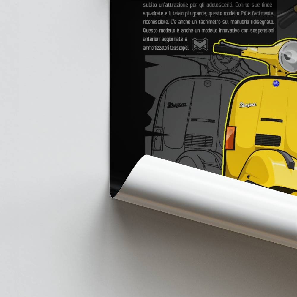 Vintage gelbes Vespa-Poster