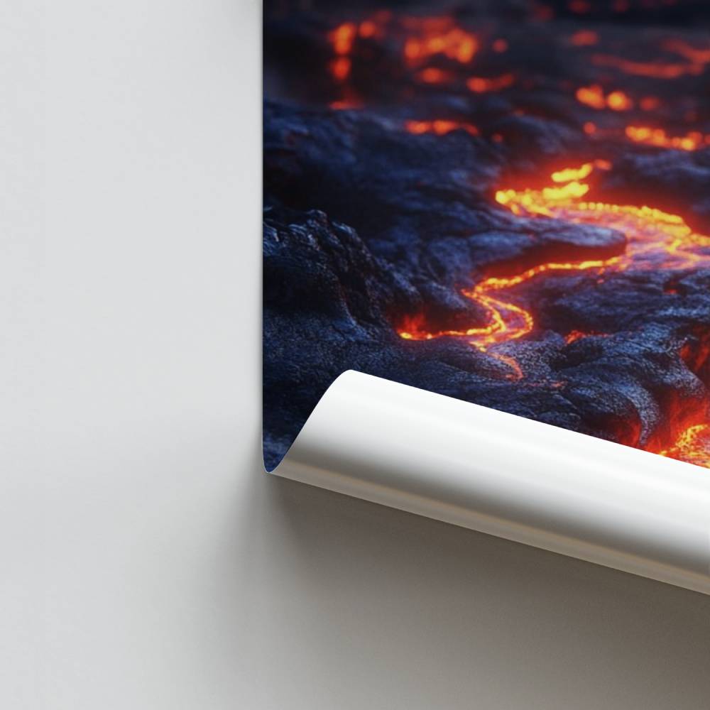 Flammendes Eruptionsplakat