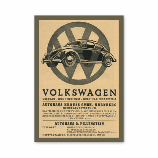 Poster Volkswagen Beetle Vintage