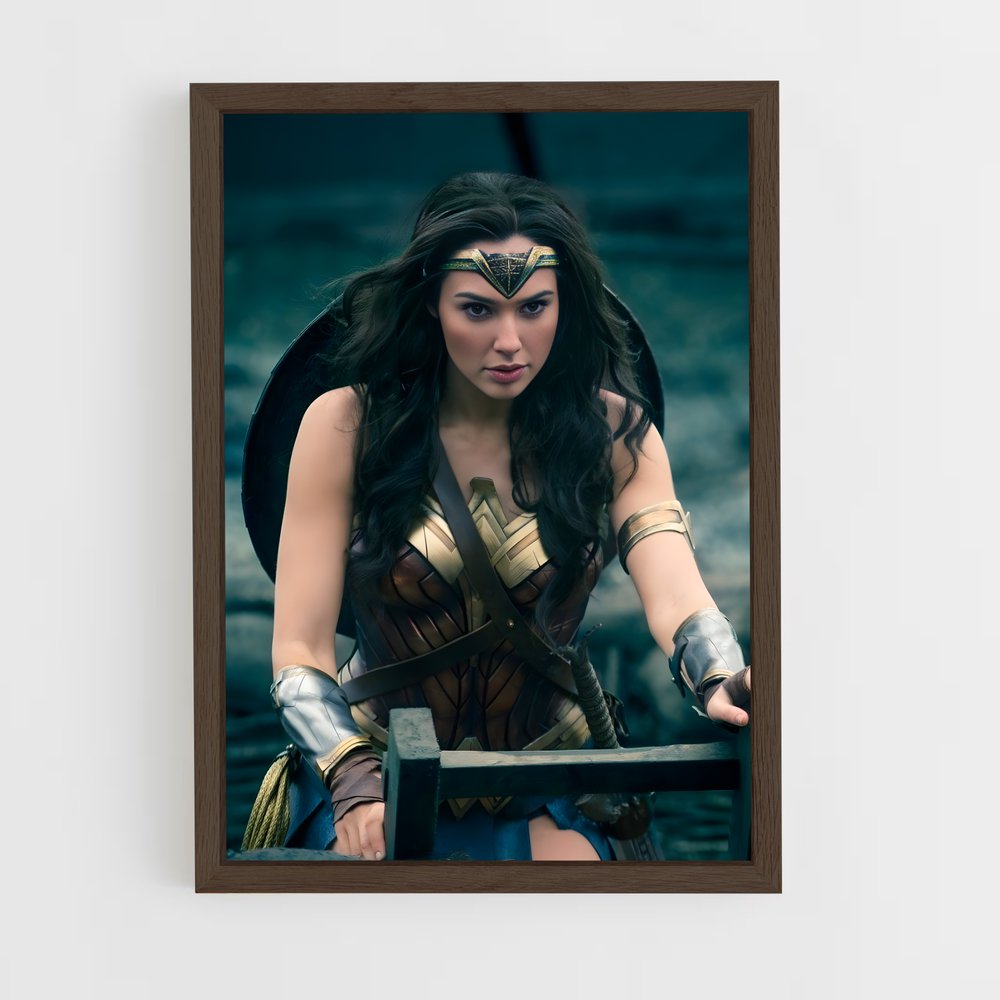 wonder-woman-9 cadre Bois foncé