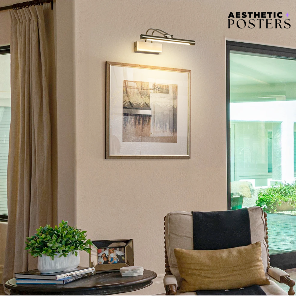 Vintage LED-Wandleuchte für Poster