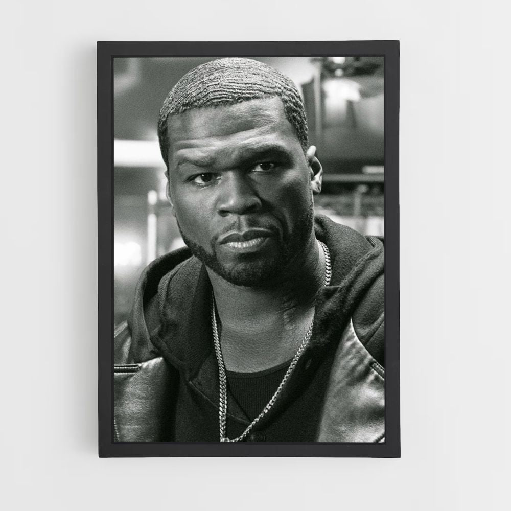 Poster 50cent Schwarz und Weiß