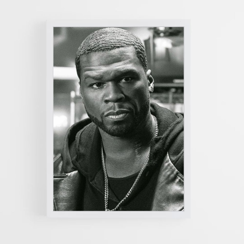 Poster 50cent Schwarz und Weiß